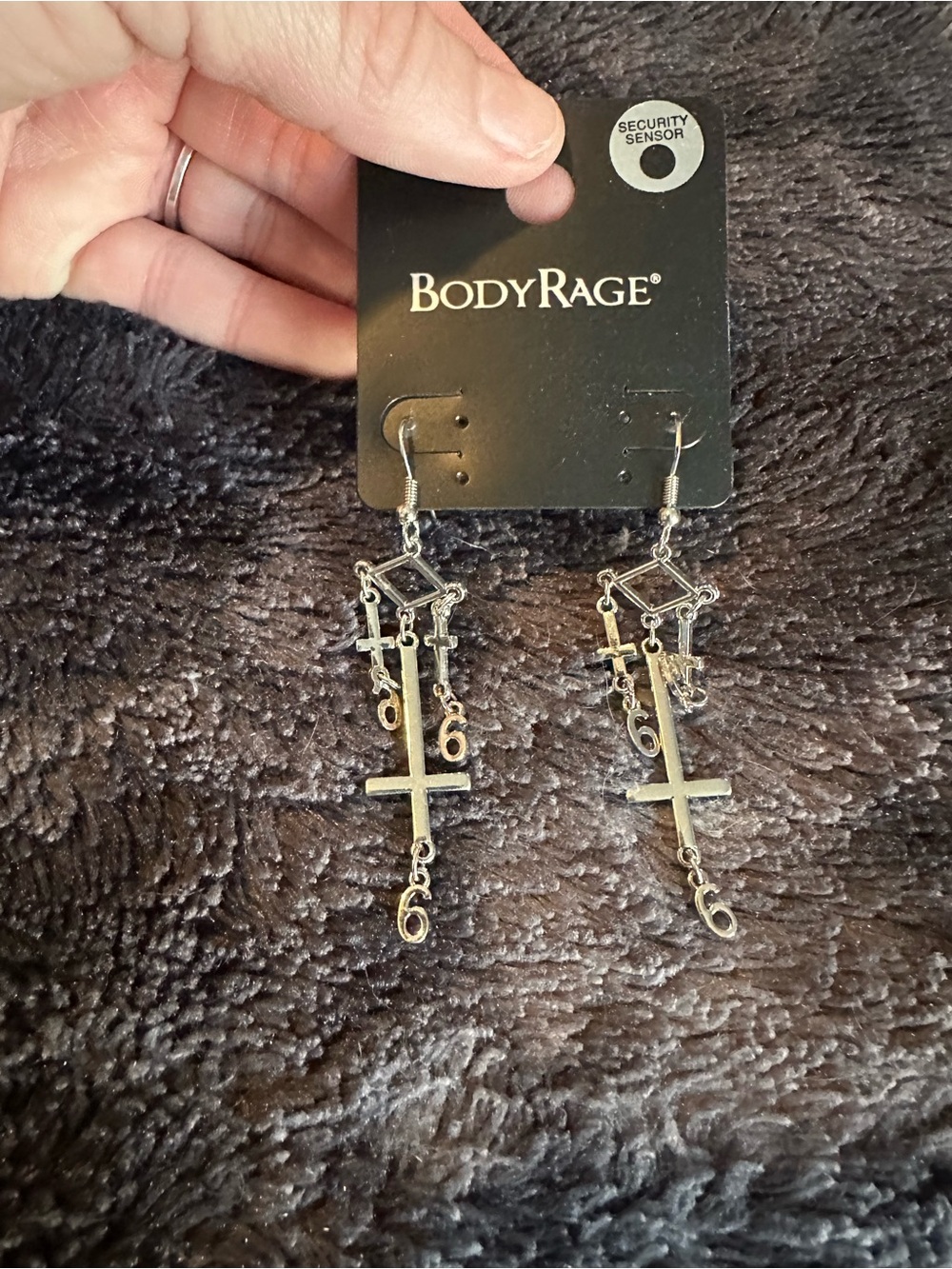 Spencer's Silver-Tone Dangling Cross & Charm Earrings
